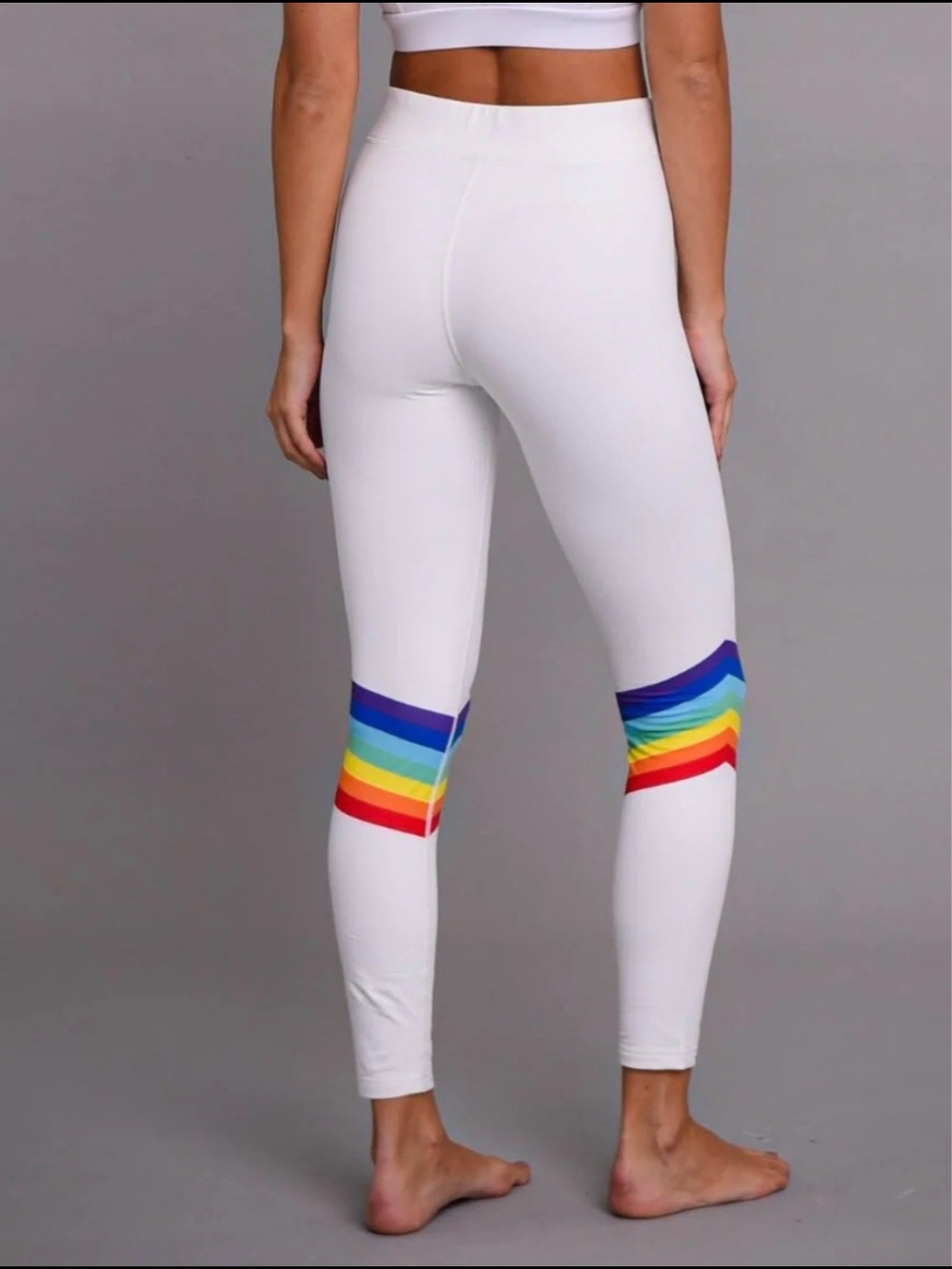 Rainbow Road White Leggings
